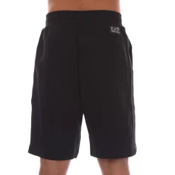 Shorts*Emporio Armani EA7 Logo Series Cotton-Blend Bermuda Shorts in Black