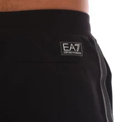 Shorts*Emporio Armani EA7 Logo Series Cotton-Blend Bermuda Shorts in Black
