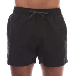 Shorts*Emporio Armani EA7 Logo Tape Swim Shorts in Black