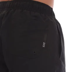 Shorts*Emporio Armani EA7 Logo Tape Swim Shorts in Black