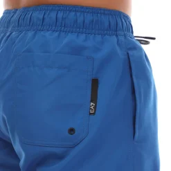Shorts*Emporio Armani EA7 Logo Tape Swim Shorts in Blue