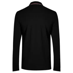 Polo Shirts*Emporio Armani EA7 Long Sleeved Tipped Polo Shirt in Black