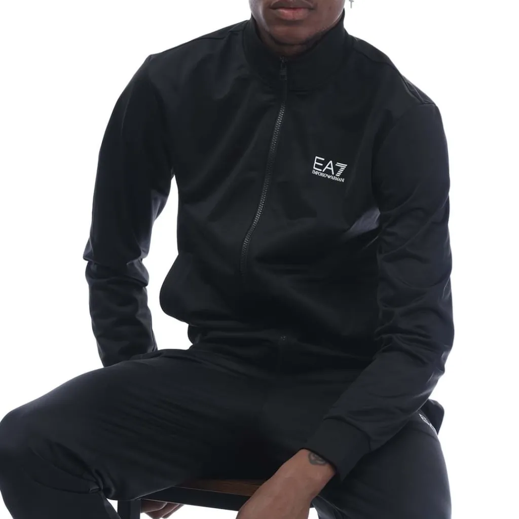 Tracksuits*Emporio Armani EA7 Recycled Technical-Fabric Core Identity Tracksuit in Black