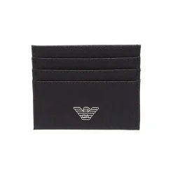 Wallets*Emporio Armani EA7 Saffiano Leather Card Holder in Black