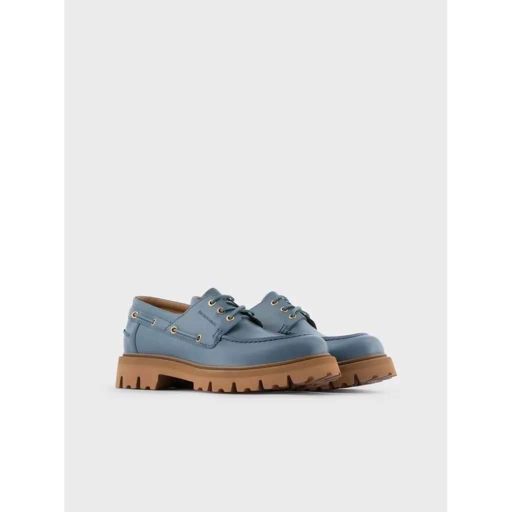 Shoes*Emporio Armani EA7 Vchett Boat Shoes in Blue