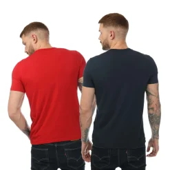 Underwear And Socks|T-Shirts And Vests*Emporio Armani Mens 2 Pack Lounge Crew Neck T-Shirt in Navy Red