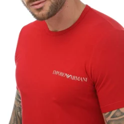 Underwear And Socks|T-Shirts And Vests*Emporio Armani Mens 2 Pack Lounge Crew Neck T-Shirt in Navy Red