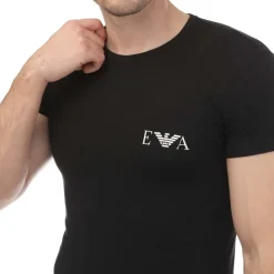 Underwear And Socks|T-Shirts And Vests*Emporio Armani Mens 2 Pack Underwear Logo T-Shirt in Grey black