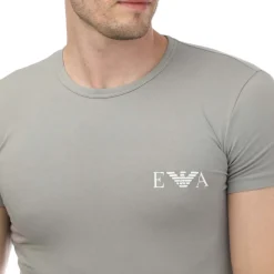 Underwear And Socks|T-Shirts And Vests*Emporio Armani Mens 2 Pack Underwear Logo T-Shirt in Grey black