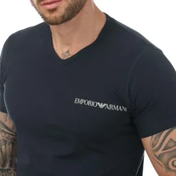 T-Shirts And Vests|Underwear And Socks*Emporio Armani Mens 2 Pack Underwear Logo T-Shirt in Red navy