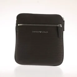 Bags*Emporio Armani Nylon Allover Jacquard Logo Shoulder Bag in Black
