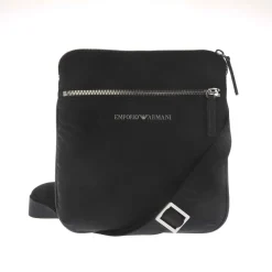 Bags*Emporio Armani Nylon Allover Jacquard Logo Shoulder Bag in Black