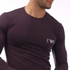 T-Shirts And Vests*Emporio Armani Slim-Fit Long Sleeve T-Shirt in Purple