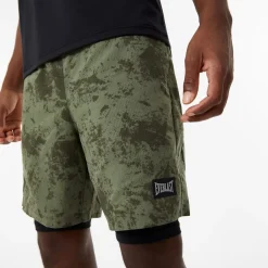 Fitness And Gym Shorts*Everlast Mens 2 In 1 Shorts in Green
