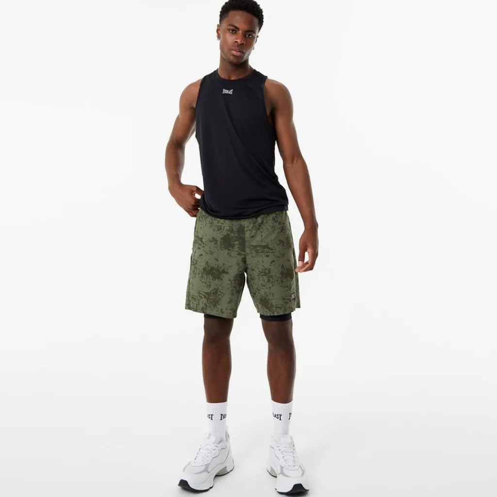 Fitness And Gym Shorts*Everlast Mens 2 In 1 Shorts in Green