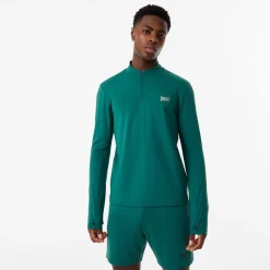 Fitness And Gymwear*Everlast Mens Half Zip Funnel Neck Top in Green