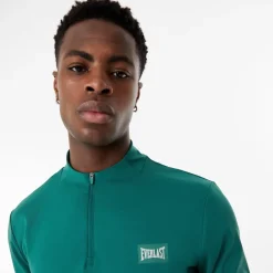 Fitness And Gymwear*Everlast Mens Half Zip Funnel Neck Top in Green