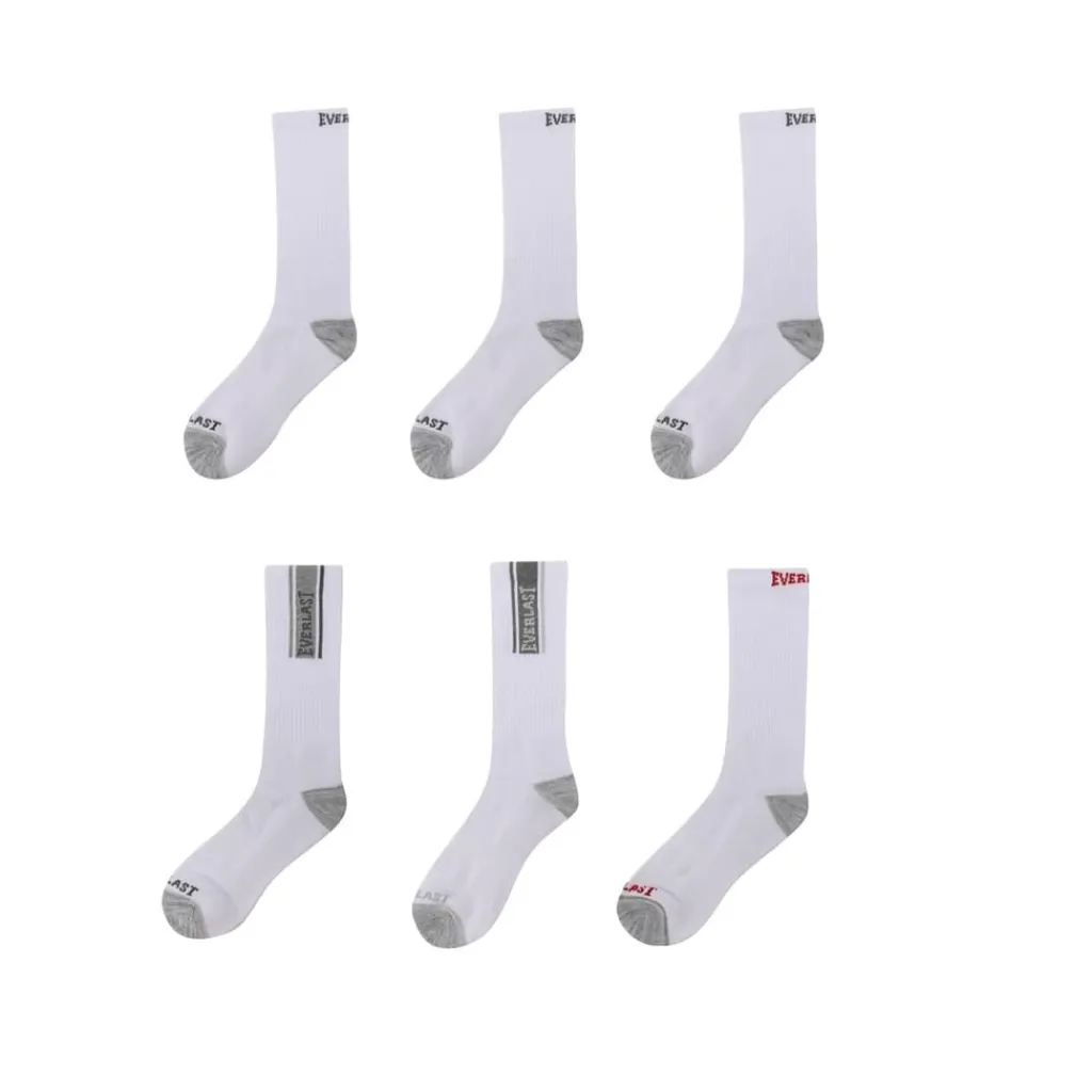 Underwear And Socks*Everlast Mens 6pk Crew Sock in White