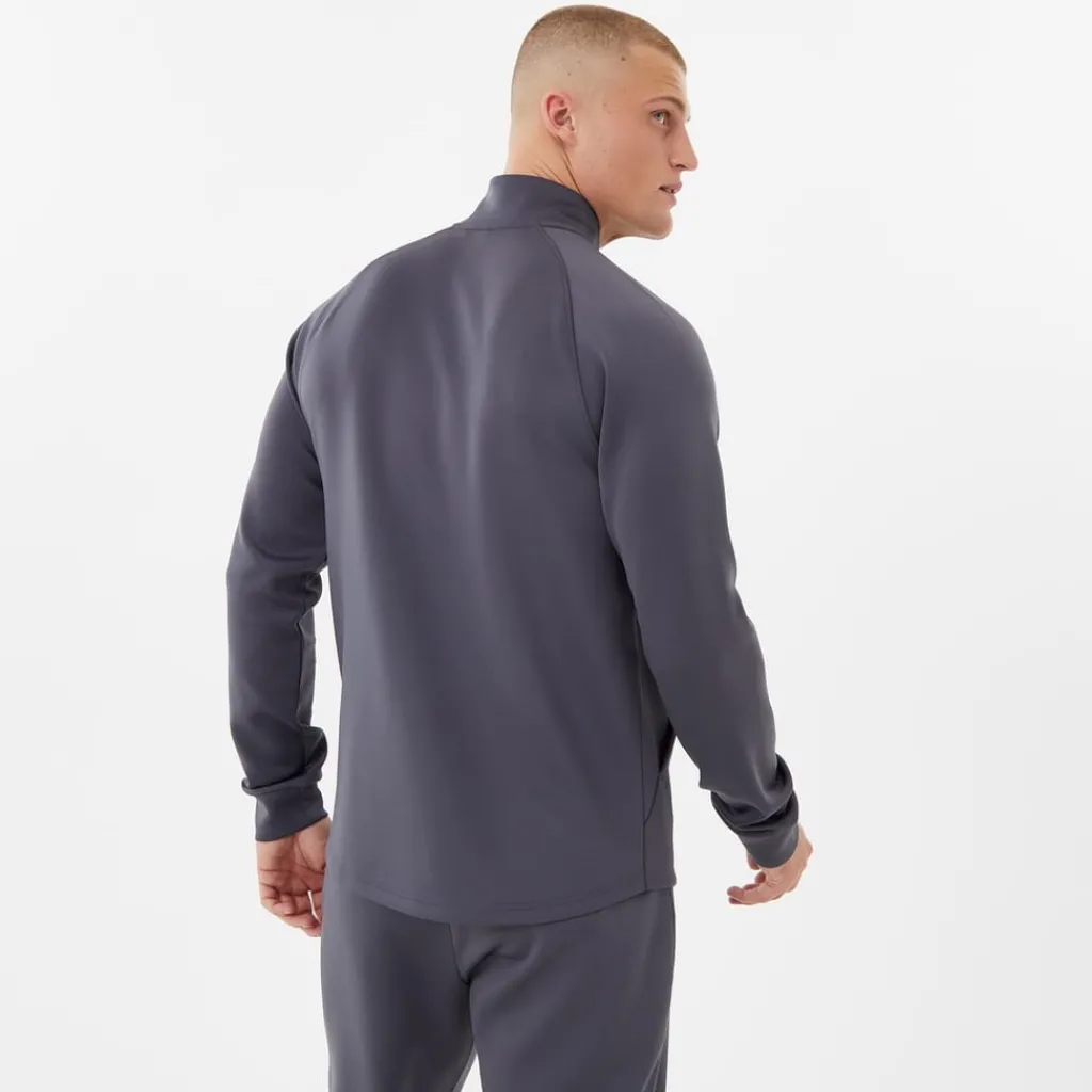 Fitness And Gymwear*Everlast Mens Quarter Zip Track Jacket in Grey