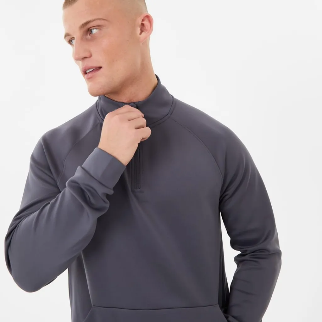 Fitness And Gymwear*Everlast Mens Quarter Zip Track Jacket in Grey