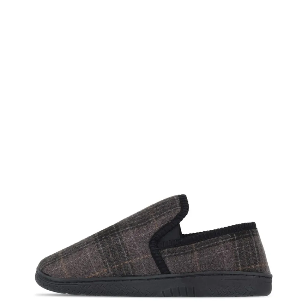Slippers*Fabric Check Slipper Sn54 in Grey