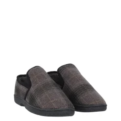 Slippers*Fabric Check Slipper Sn54 in Grey