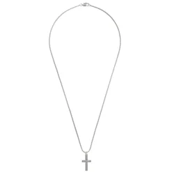 Jewellery-Watches*Fabric Cross Necklace in Silver