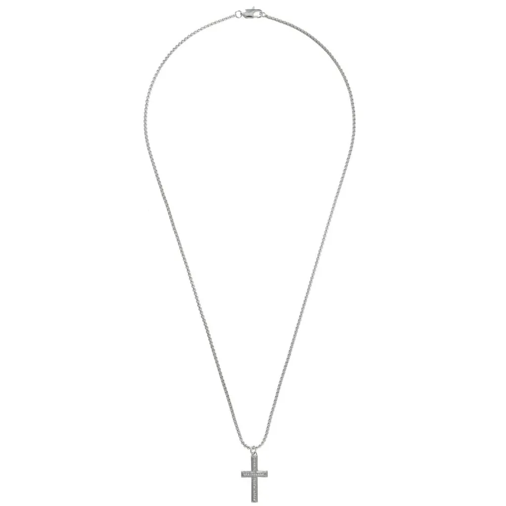 Jewellery-Watches*Fabric Cross Necklace in Silver
