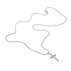 Jewellery-Watches*Fabric Cross Necklace in Silver