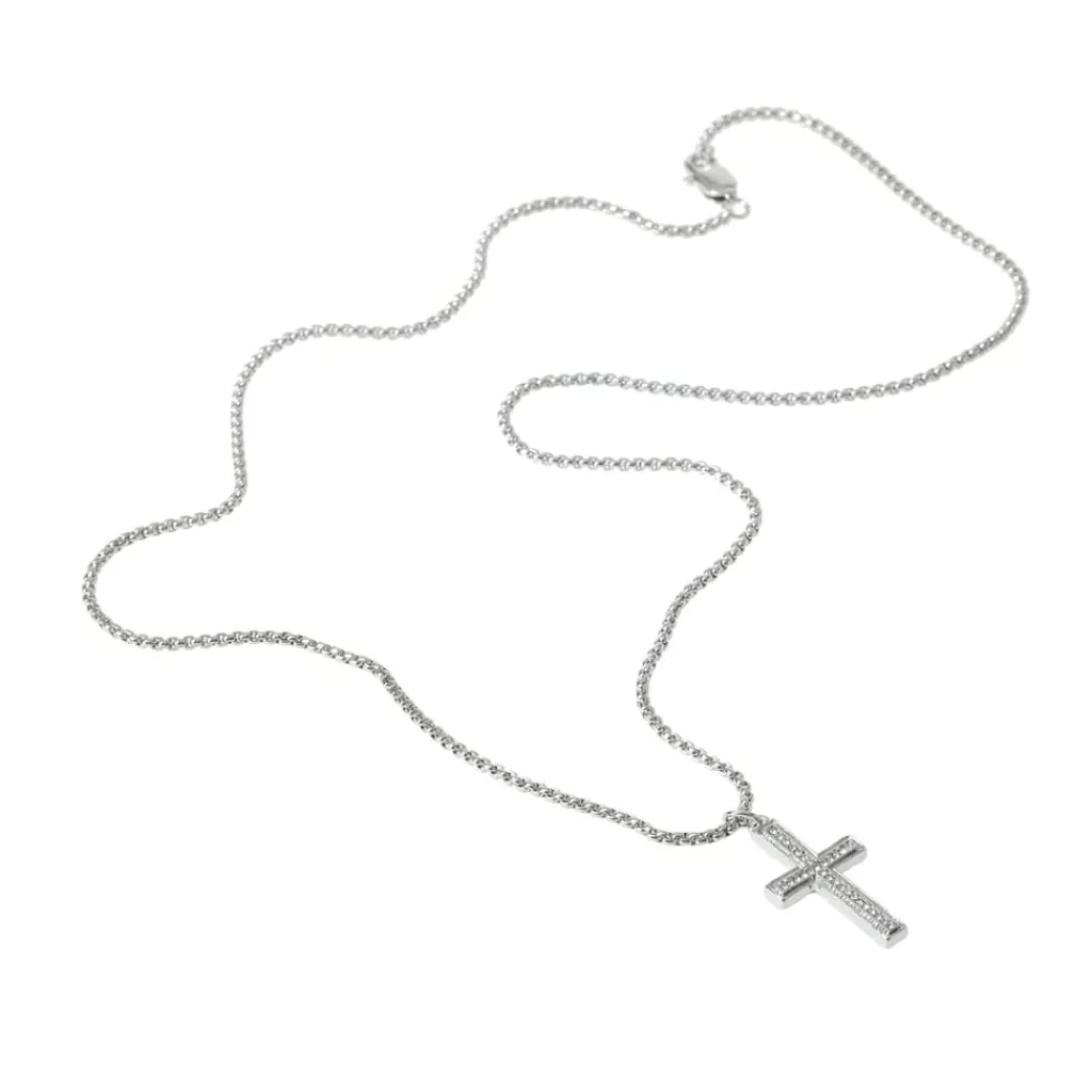 Jewellery-Watches*Fabric Cross Necklace in Silver