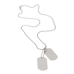 Jewellery-Watches*Fabric Metal Tag Necklace in Silver