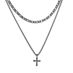Jewellery-Watches*Fabric Multi Layer Necklace in Black