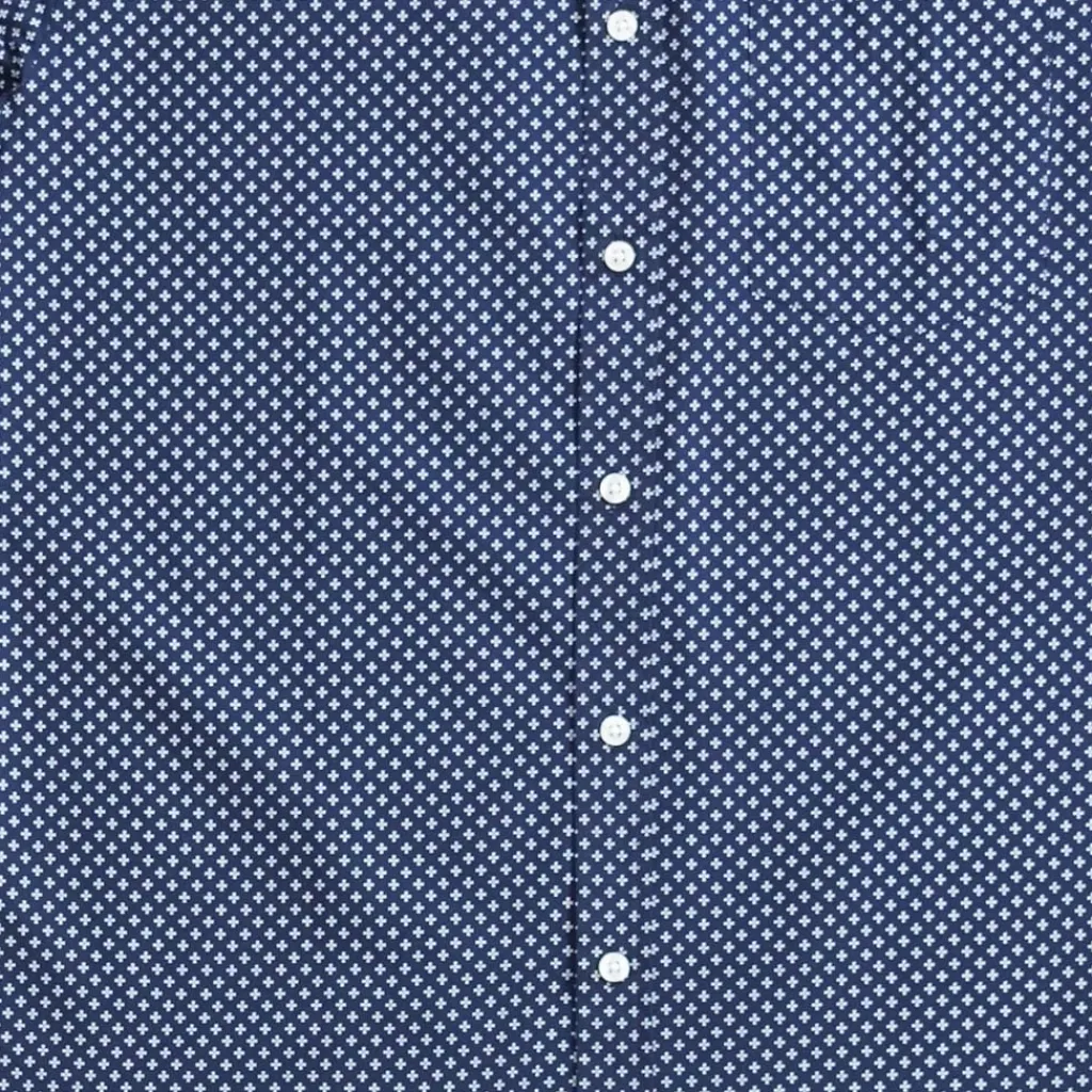 Shirts*Fabric Short Sleeve Poplin Shirt in Blue