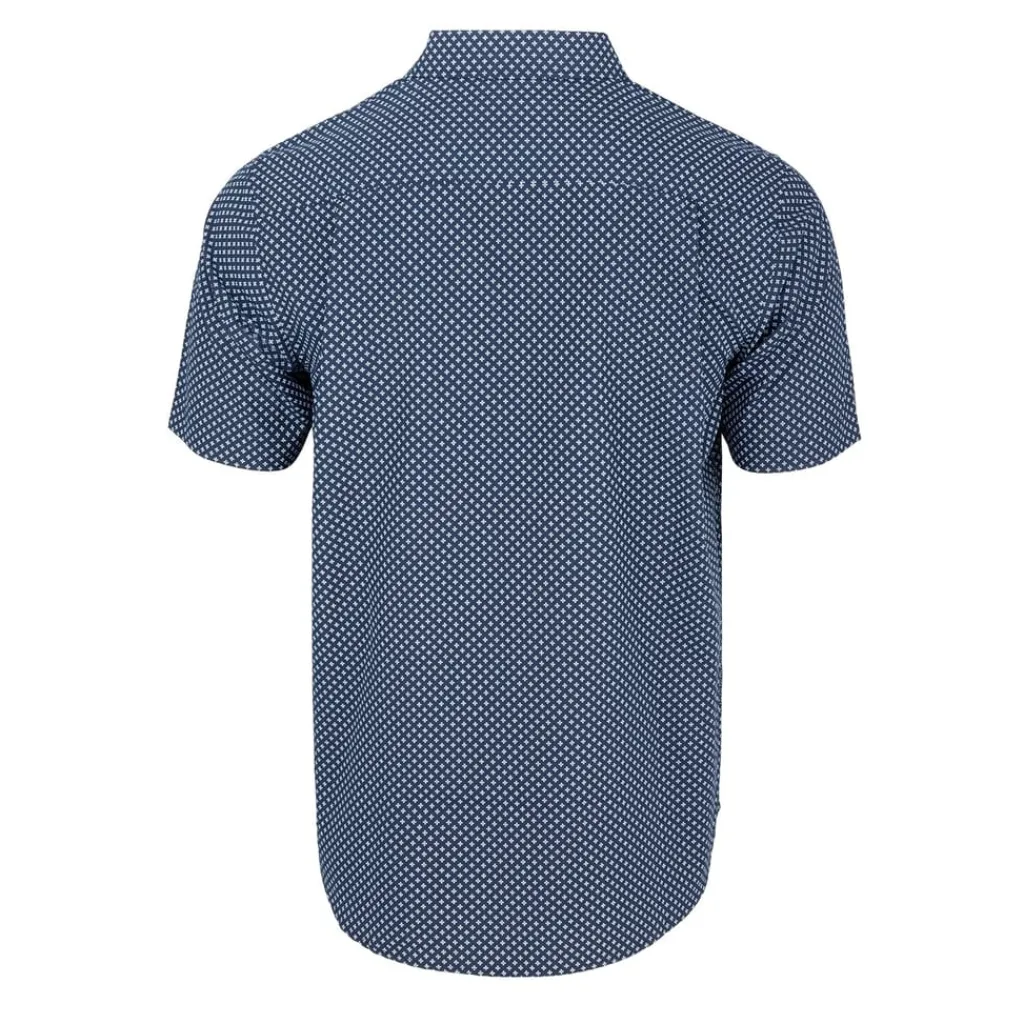 Shirts*Fabric Short Sleeve Poplin Shirt in Blue