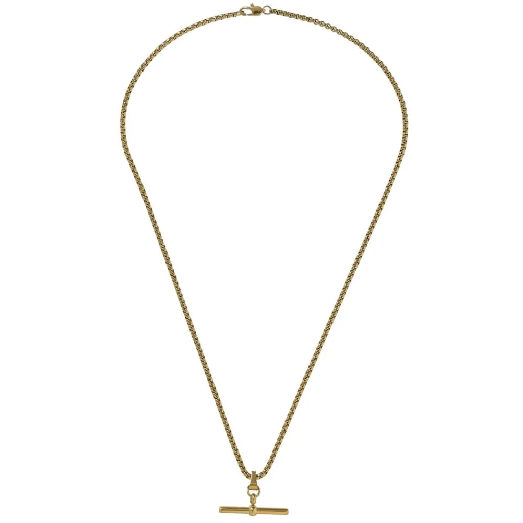Jewellery-Watches*Fabric T Bar Chain Necklace in Gold