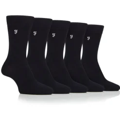 Underwear And Socks*Farah 5 Pack Bamboo Socks Mens in Black