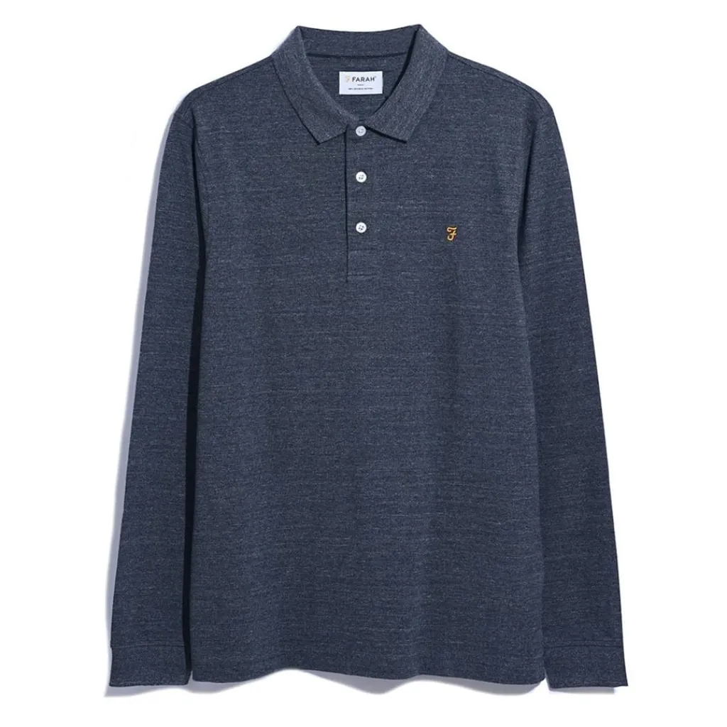 Polo Shirts*Farah Blns Ls Polo in Grey