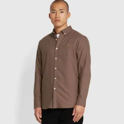 Shirts*Farah Brewer Slim-Fit Shirt in Grey