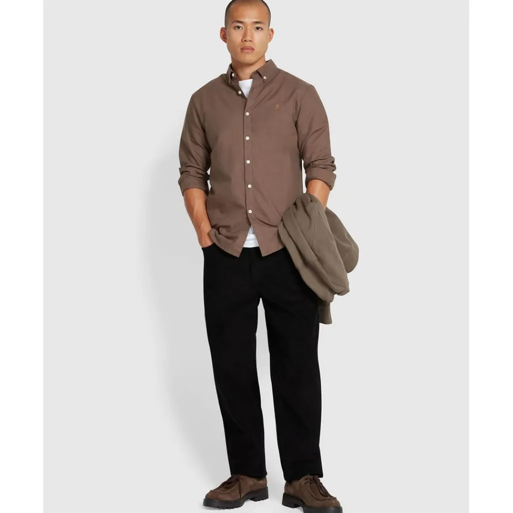 Shirts*Farah Brewer Slim-Fit Shirt in Grey