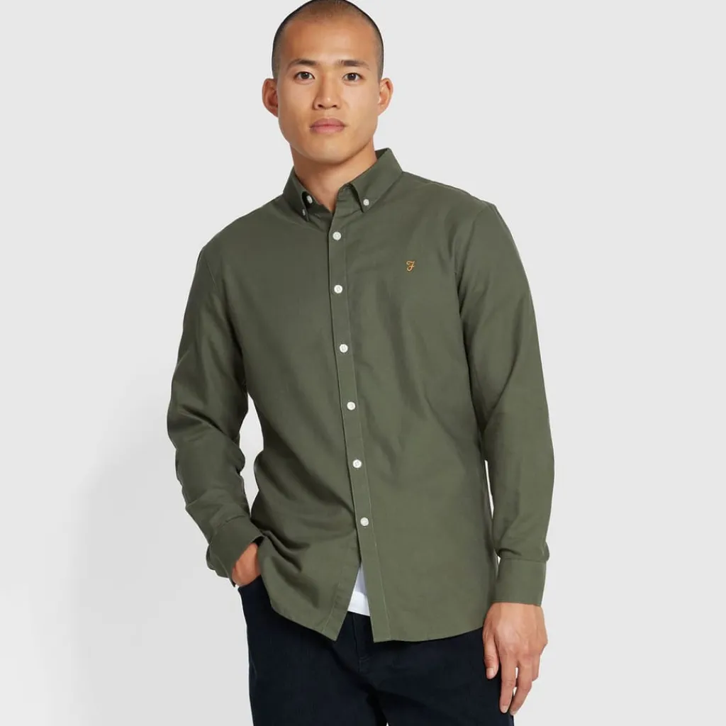 Shirts*Farah Brewer Slim-Fit Shirt in Green