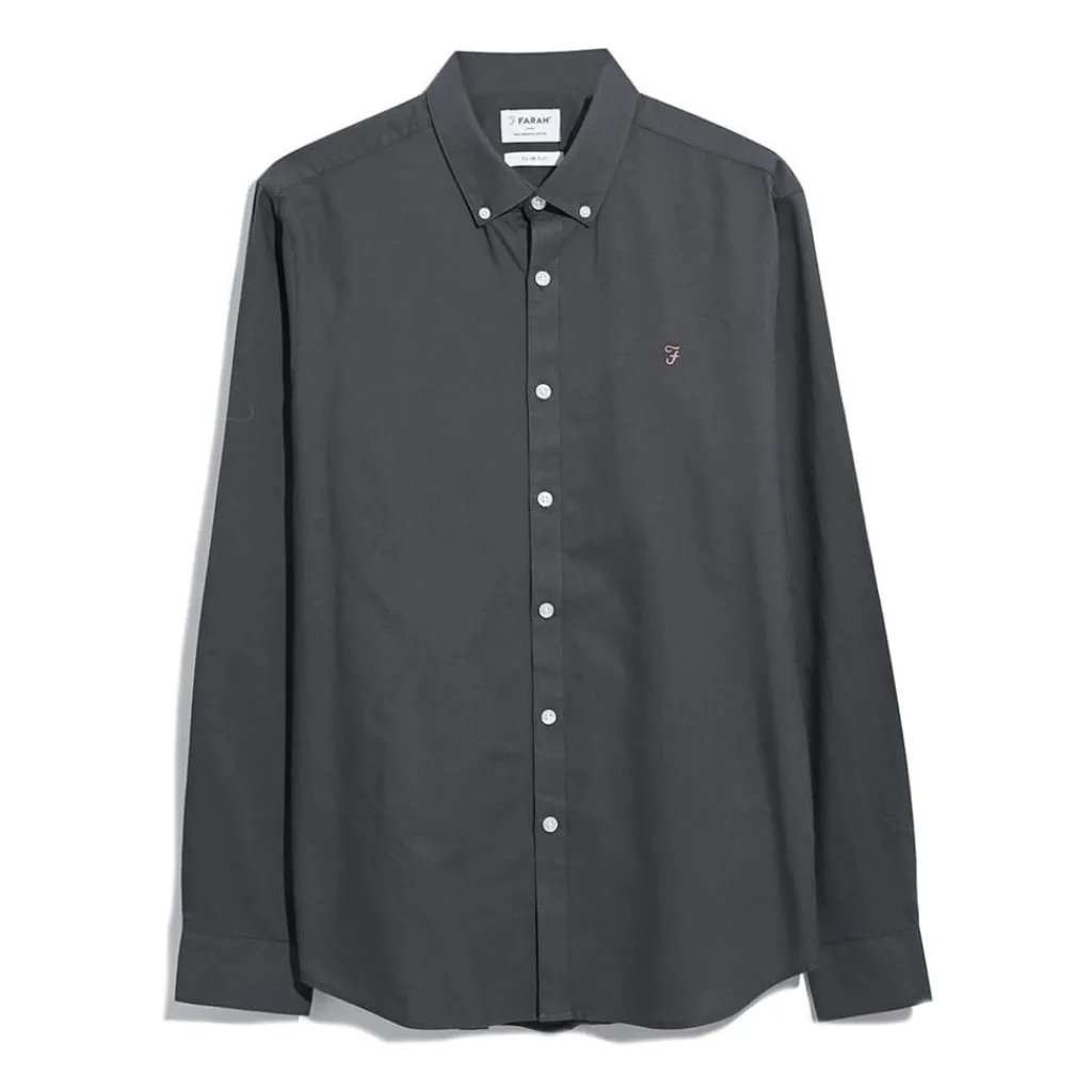 Shirts*Farah Brewer Slim-Fit Shirt in Charcoal