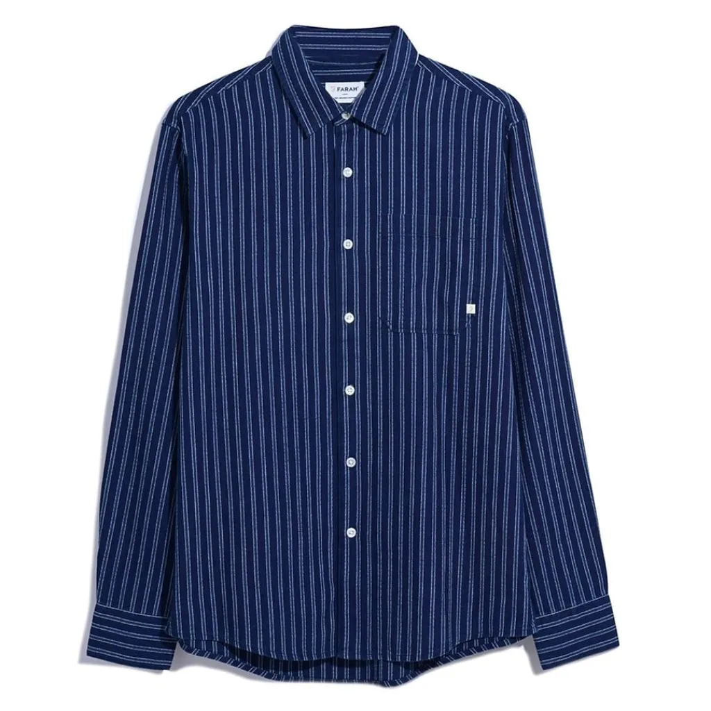 Shirts*Farah Bryan Strp ls in Blue
