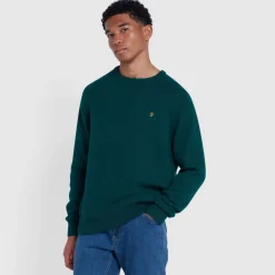 Knitwear*Farah Kingsbury Crewneck Sweater in Green