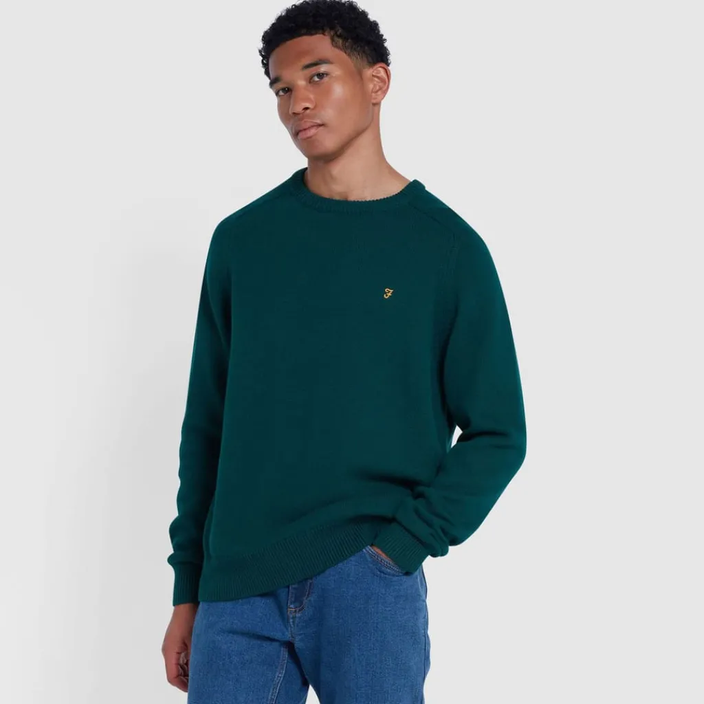 Knitwear*Farah Kingsbury Crewneck Sweater in Green