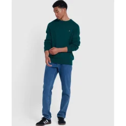 Knitwear*Farah Kingsbury Crewneck Sweater in Green