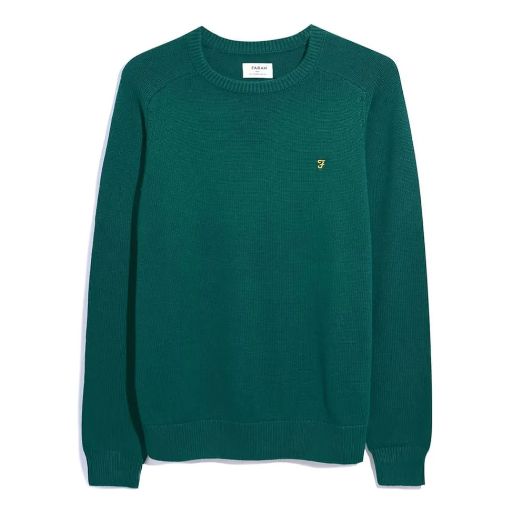 Knitwear*Farah Kingsbury Crewneck Sweater in Green