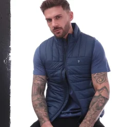 Coats And Jackets*Farah Mens Arsenal Wadded Gilet in Dark Blue