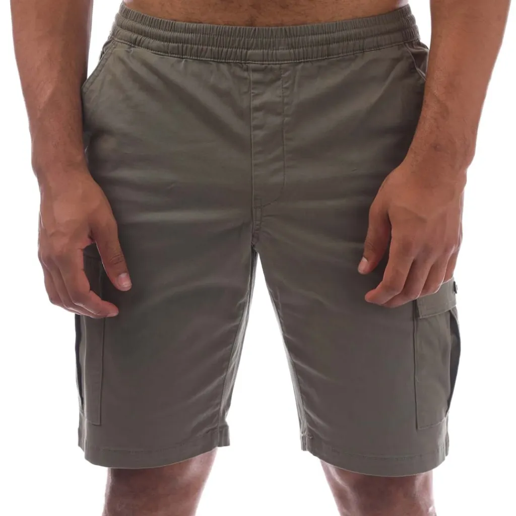 Shorts*Farah Mens Crane Organic Stretch Twill Cargo Shorts in Green