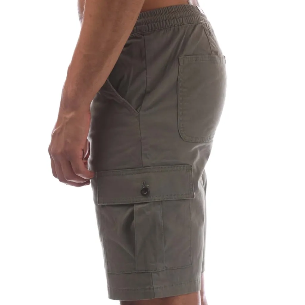 Shorts*Farah Mens Crane Organic Stretch Twill Cargo Shorts in Green