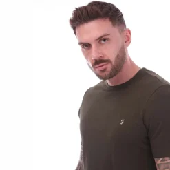 T-Shirts And Vests*Farah Mens Dean Short Sleeve T-Shirt in olive